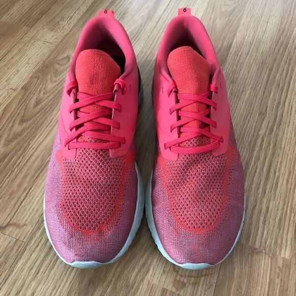 NIKE Odyssey React 2 Flyknit AH1016-800 Ember Glow/Red Running Shoes - Picture 3 of 11